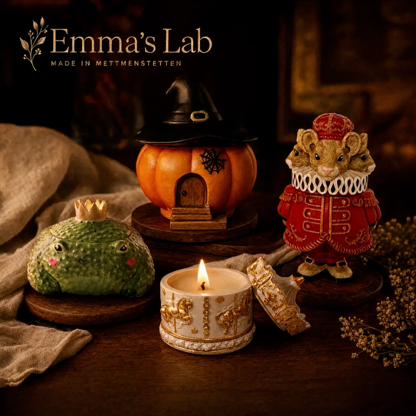 Emma's Lab handmade candles and plaster painting kits from Switzerland