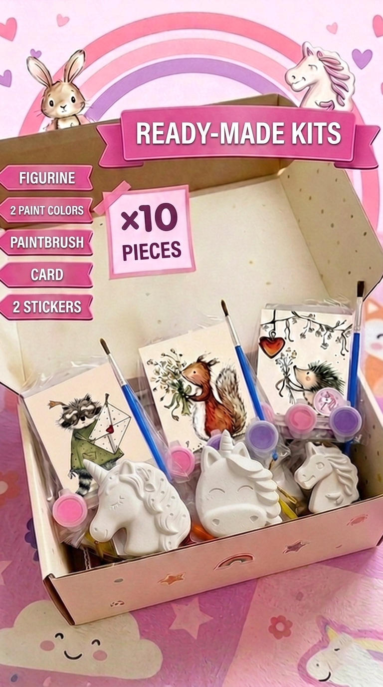 Unicorn Plaster Painting Kit Party Box